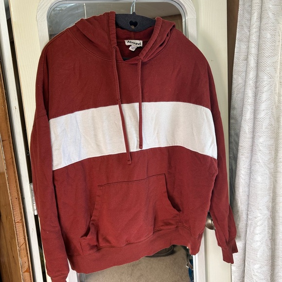 Abound Tops - Abound Women’s Rust Red and White Hoodie
